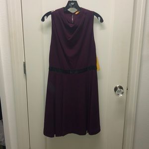 Alice and Olivia, sleaveless wine colored dress.